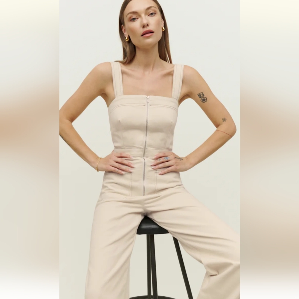 Reformation Cream Jumpsuit
